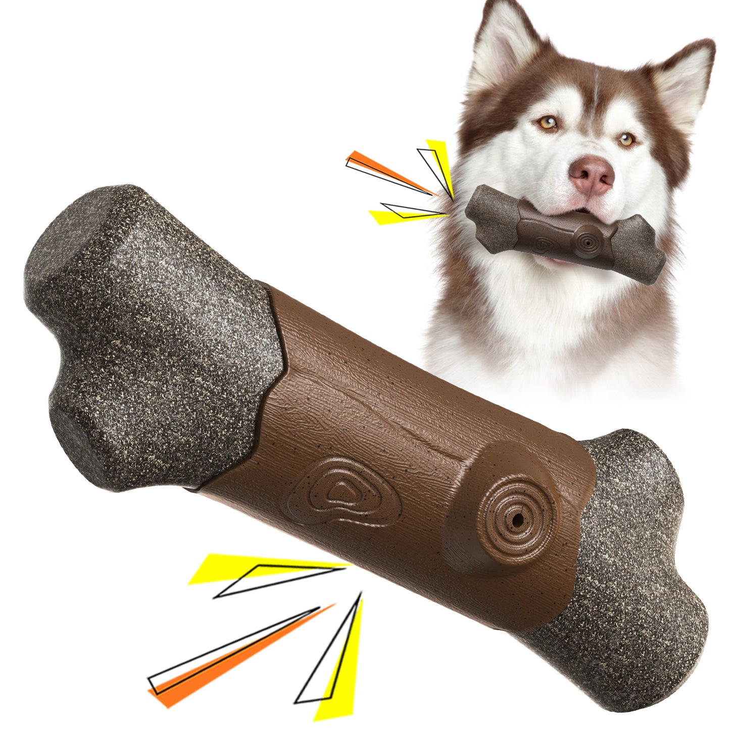 Crixal Dog Chew Toy – Durable Bone for Aggressive Chewers (Brown)