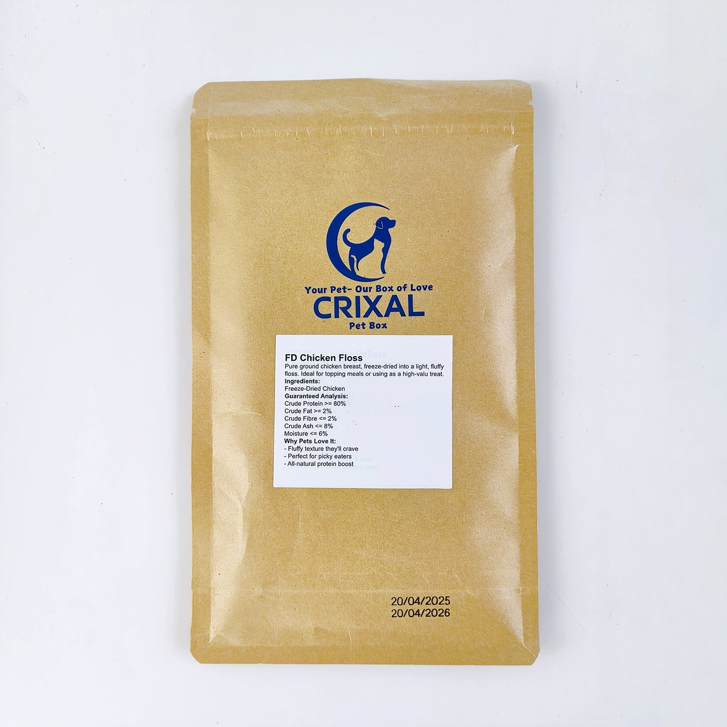 Crixal FD Chicken Floss – 50g | Fluffy Freeze-Dried Topper for Dogs & Cats