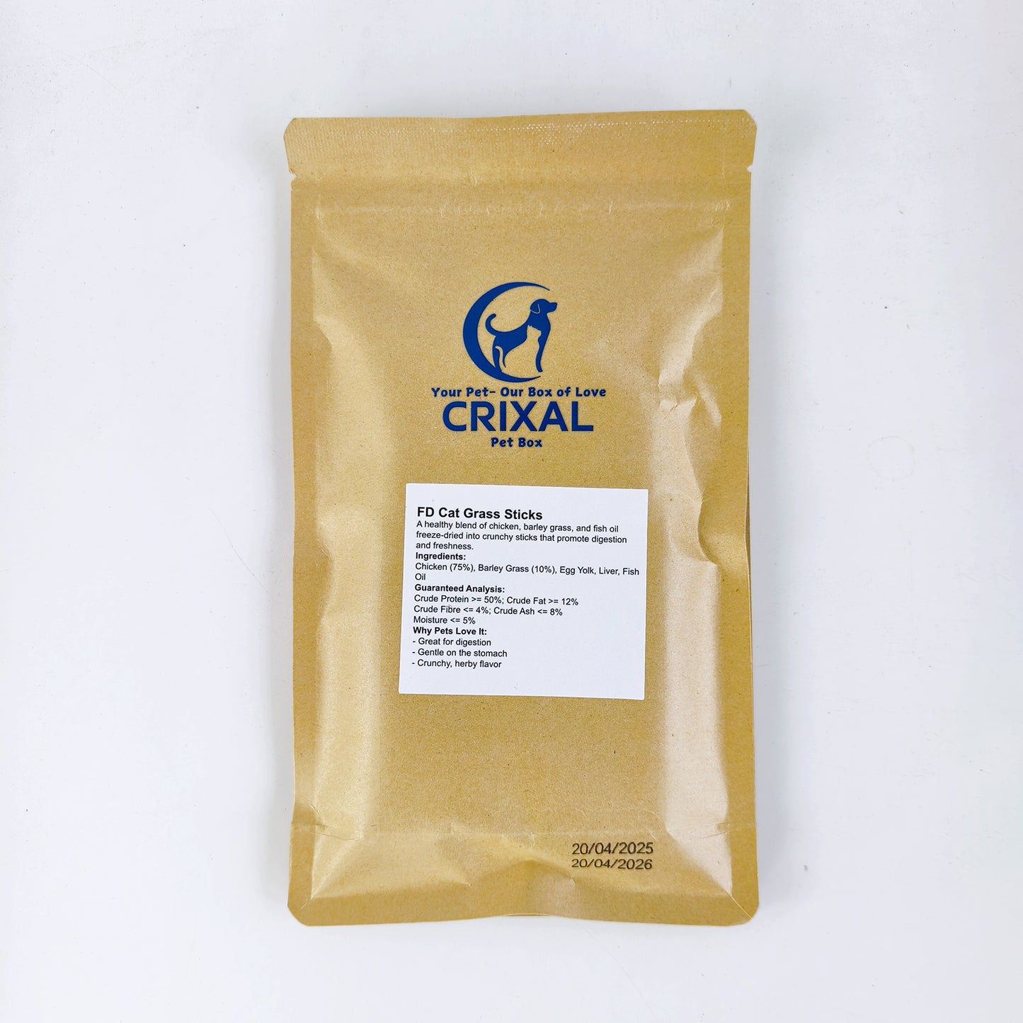 Crixal FD Cat Grass Sticks – 50g | Gentle Digestion Treats for Cats