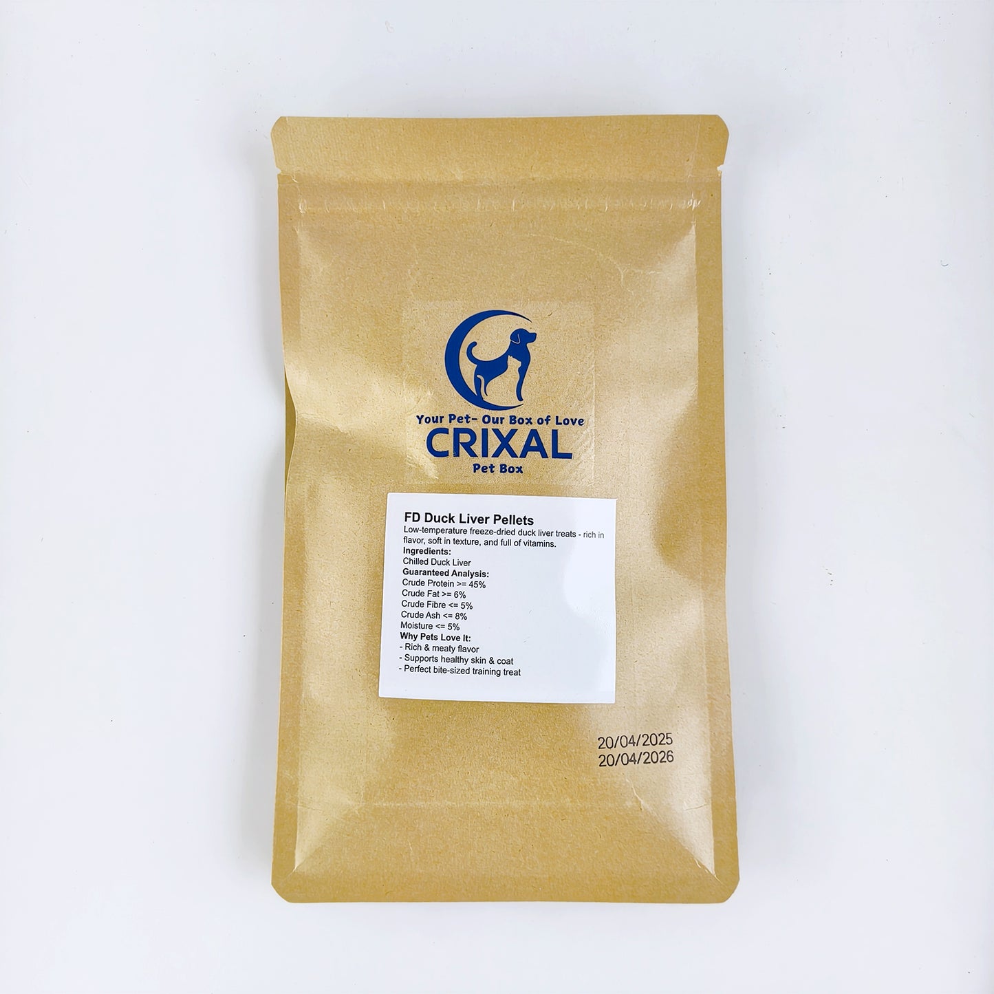 Crixal FD Duck Liver Pellets – 50g | Premium Dog & Cat Treats