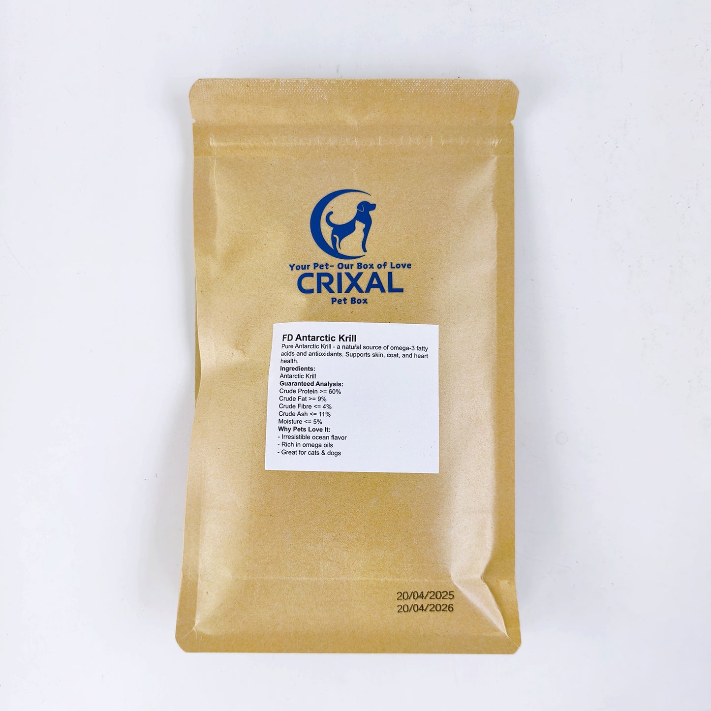Crixal FD Antarctic Krill – 50g | Omega-3 Treats for Dogs & Cats