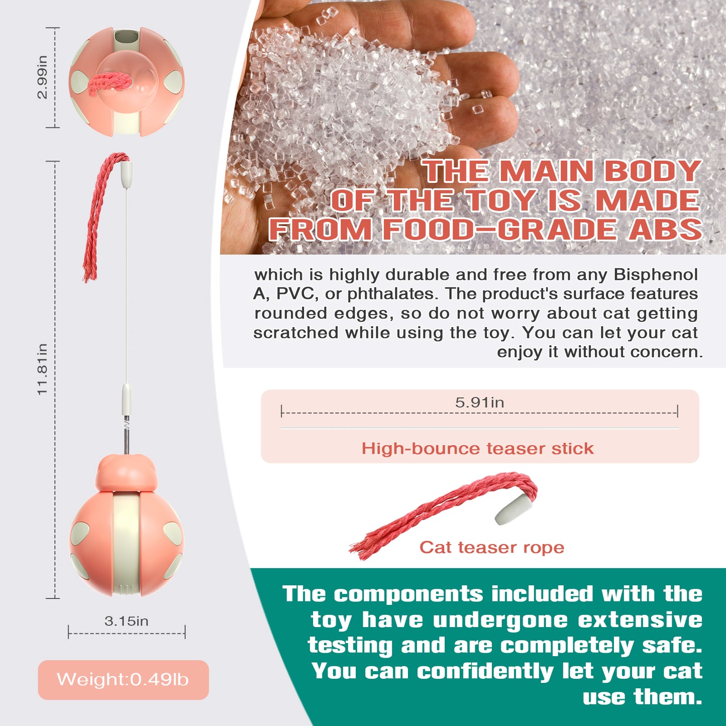 Crixal Interactive Cat Toy – Ladybug Feeder Wand