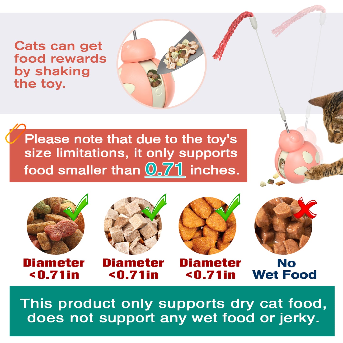 Crixal Interactive Cat Toy – Ladybug Feeder Wand