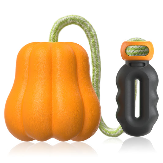 Crixal Dog Toy – Pumpkin Squeaky Tug Ball